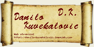 Danilo Kuvekalović vizit kartica